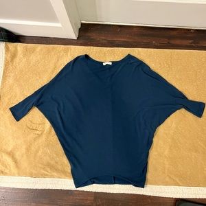 Teal 3/4 sleeve bat wing shirt